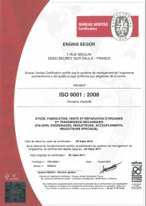 segor industries certification iso 9001